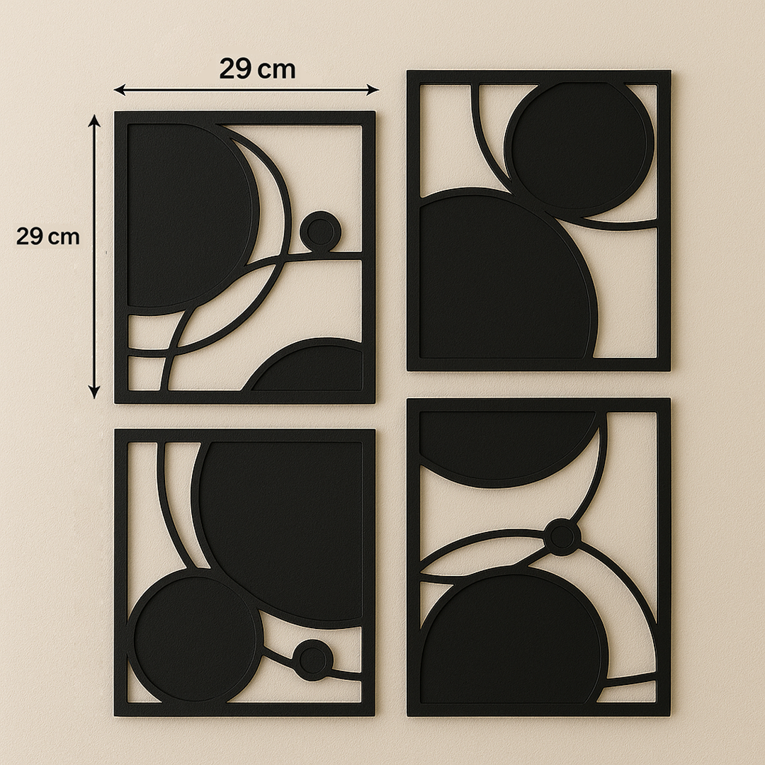 Set de 4 Cuadros Geométricos | Círculos en Armonía
