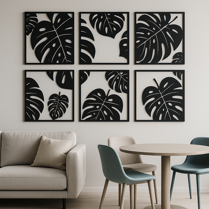 Cuadros de Hojas Monstera | Decoración Botánica Moderna