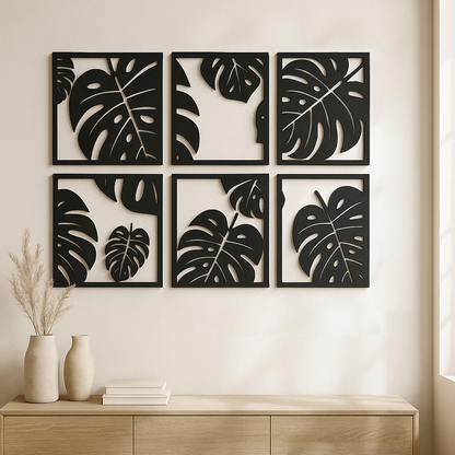 Cuadros de Hojas Monstera | Decoración Botánica Moderna
