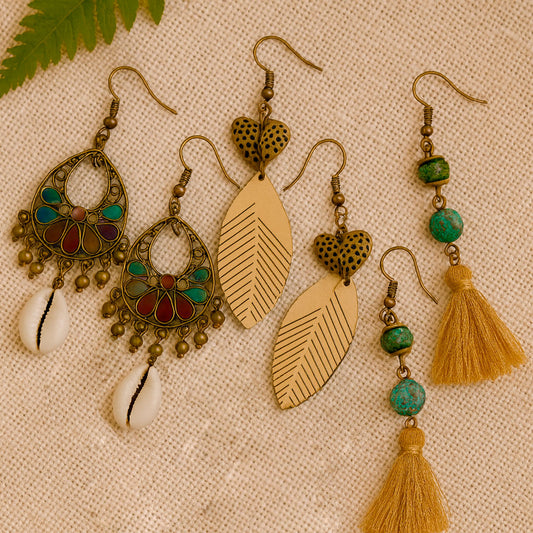 Aretes boho artesanales | Ligeros y con estilo
